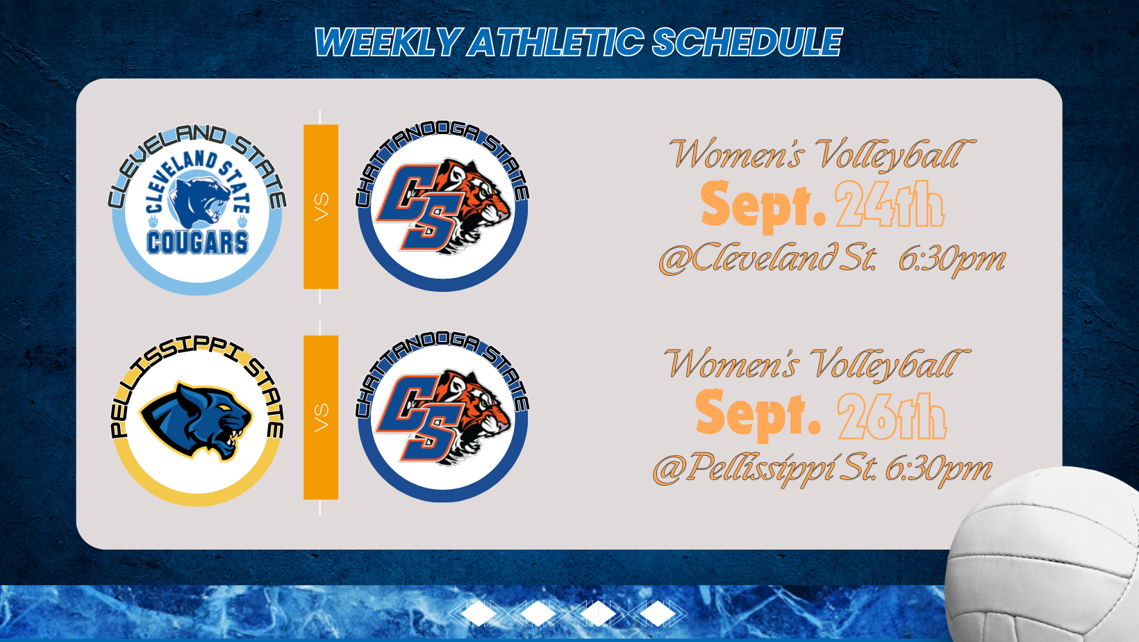 Weekly Athletic Schedule 9.23.24