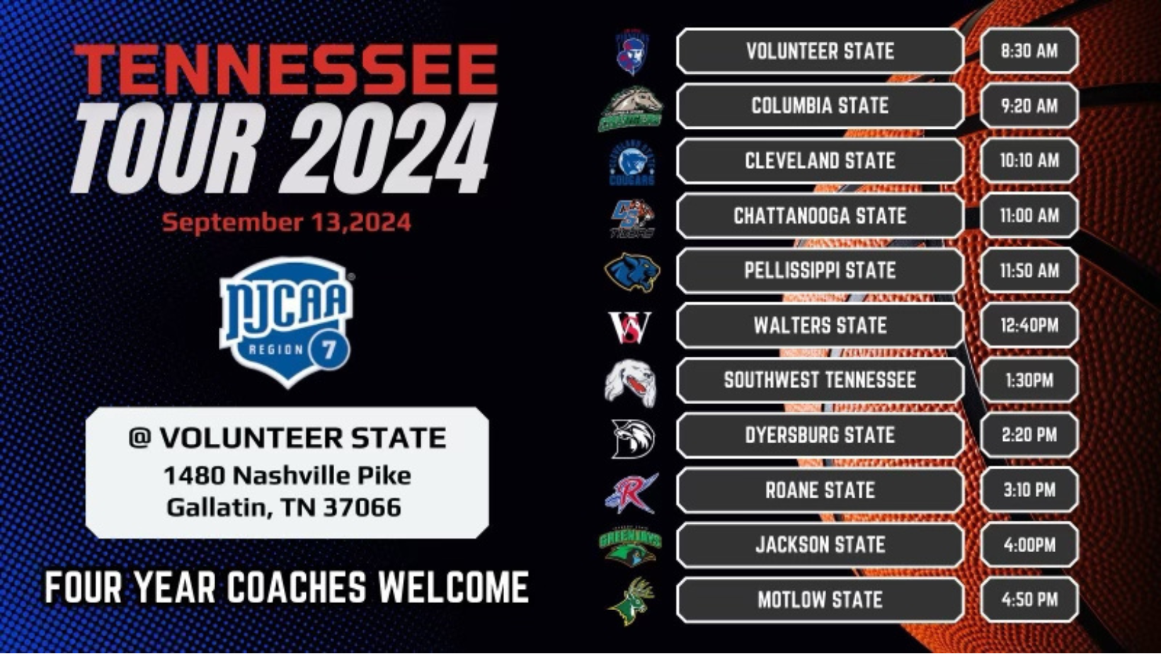 Tennessee Tour 2024 Schedule